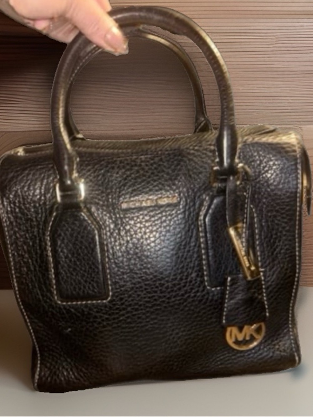 Michael Kors Selby Medium Black Leather Satchel